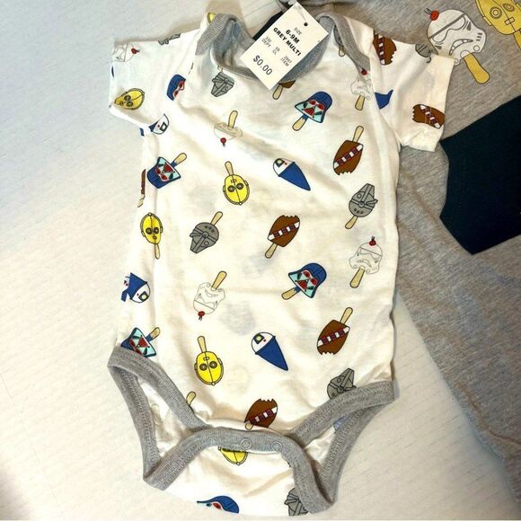 Star Wars Baby Bodysuit & Romper 2pc Set 6-9M Adorable by Happy Threads New! - Picture 7 of 12